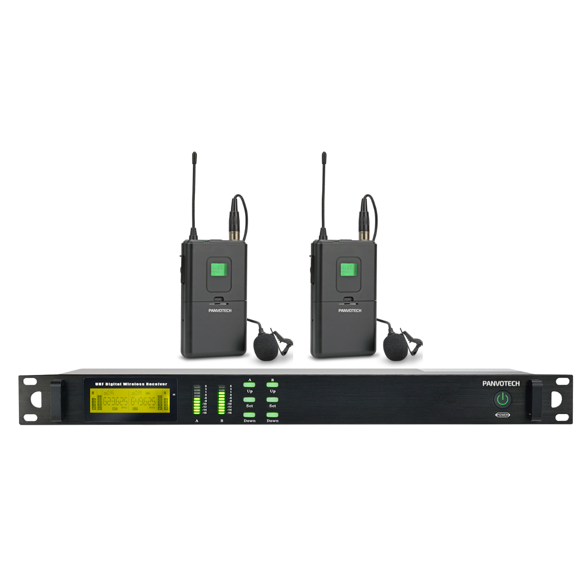 UHF Dual channel wireless mic for stage events