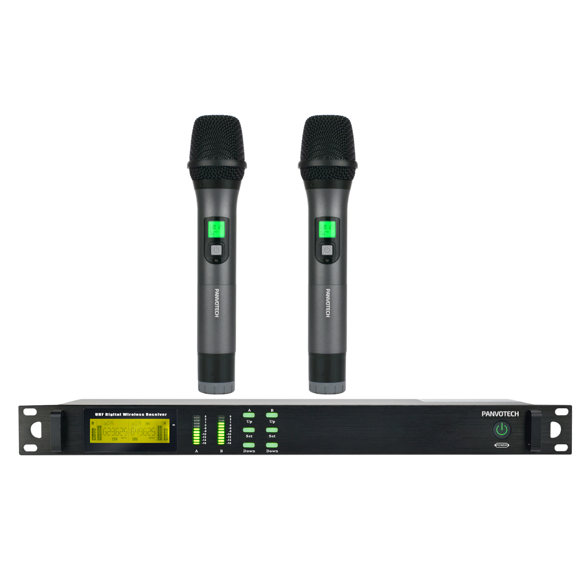UHF Dual channel wireless mic for stage events
