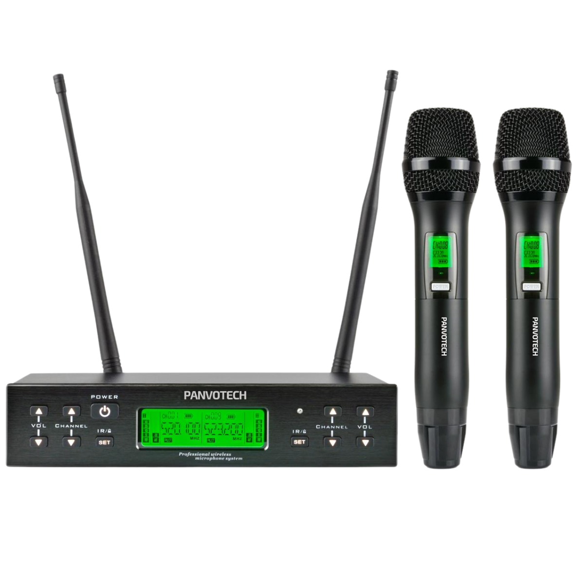 UHF Multi-channel Dual Handheld Wireless Mic For Stage & Home Karaoke
