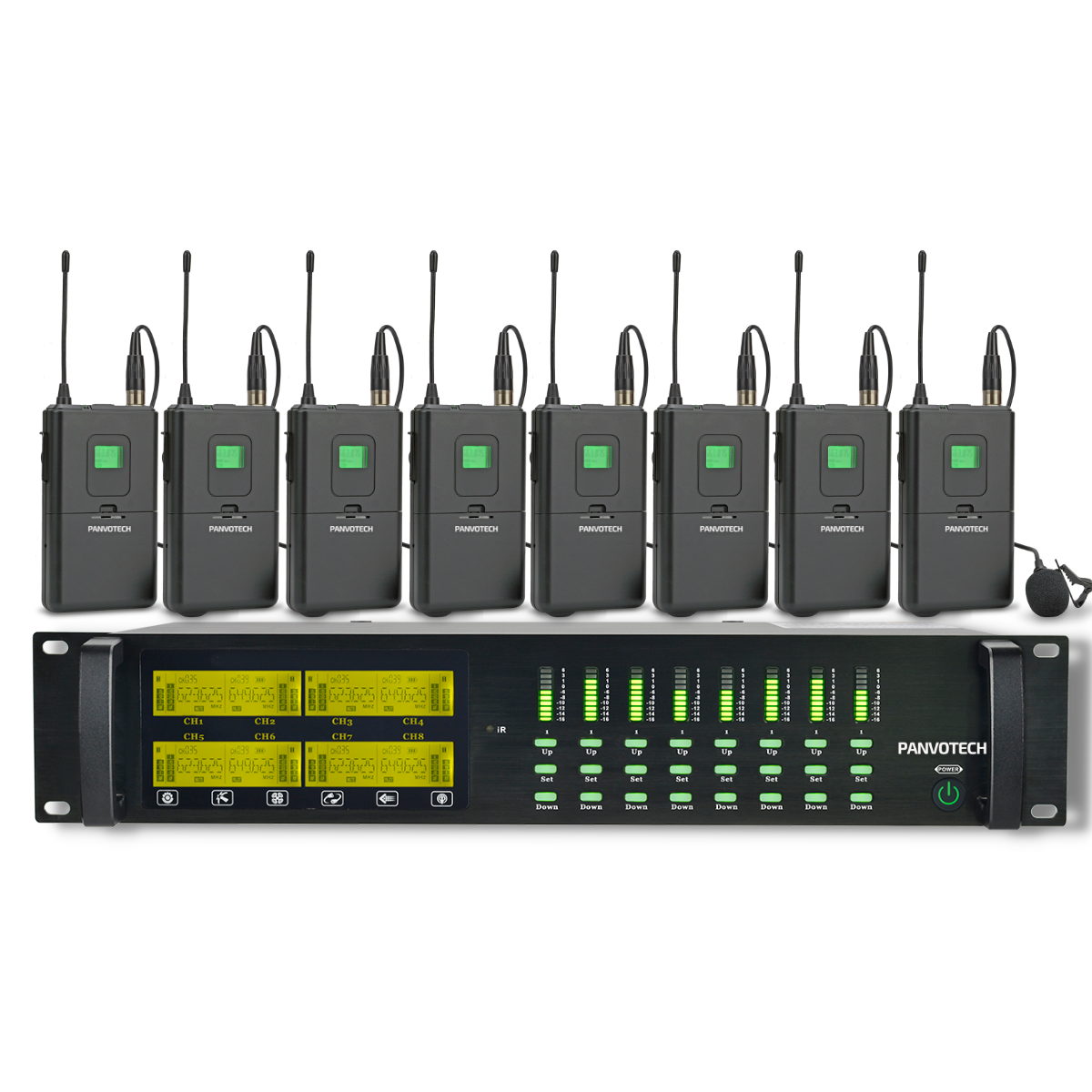Panvotech 8-Channel Wireless Microphone For Stage Choir & Church Service PU-8002