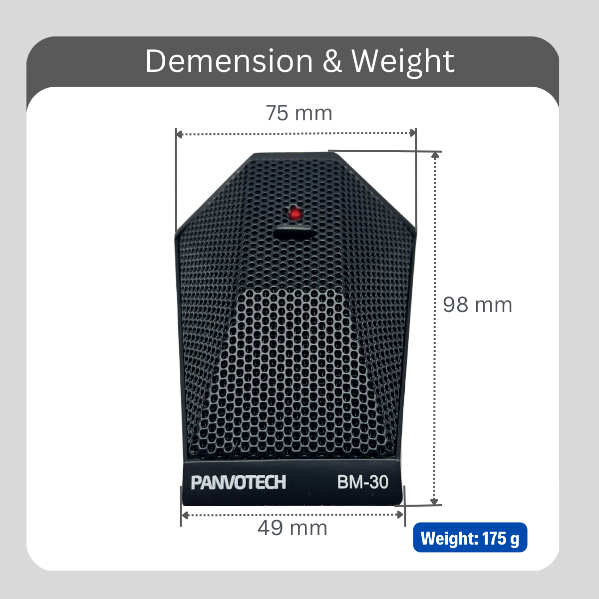 Omnidirectional Condenser XLR Boundary Microphone with switch For Conference